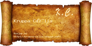 Kruppa Célia névjegykártya